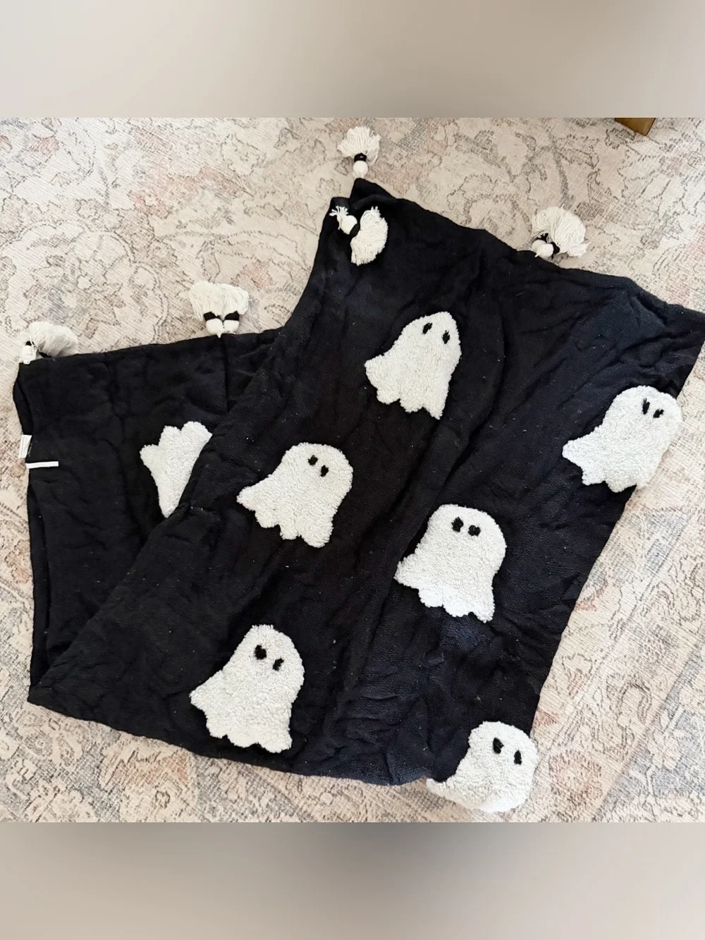 Rachel Zoe ghost plush Halloween decor throw blanket